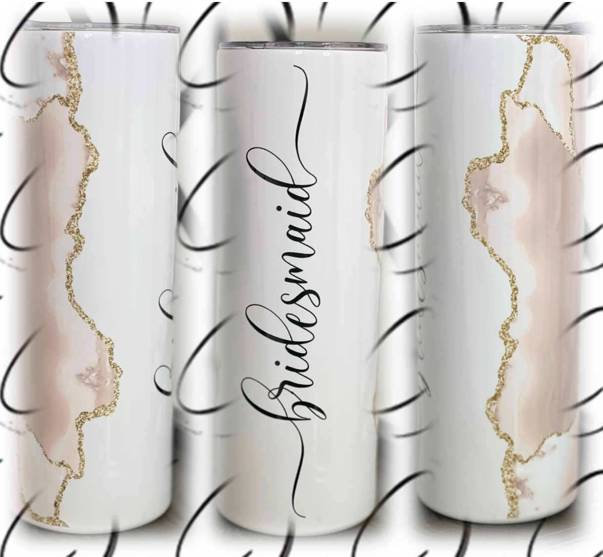 Bridesmaid Blush Geode 20oz Skinny Tumbler