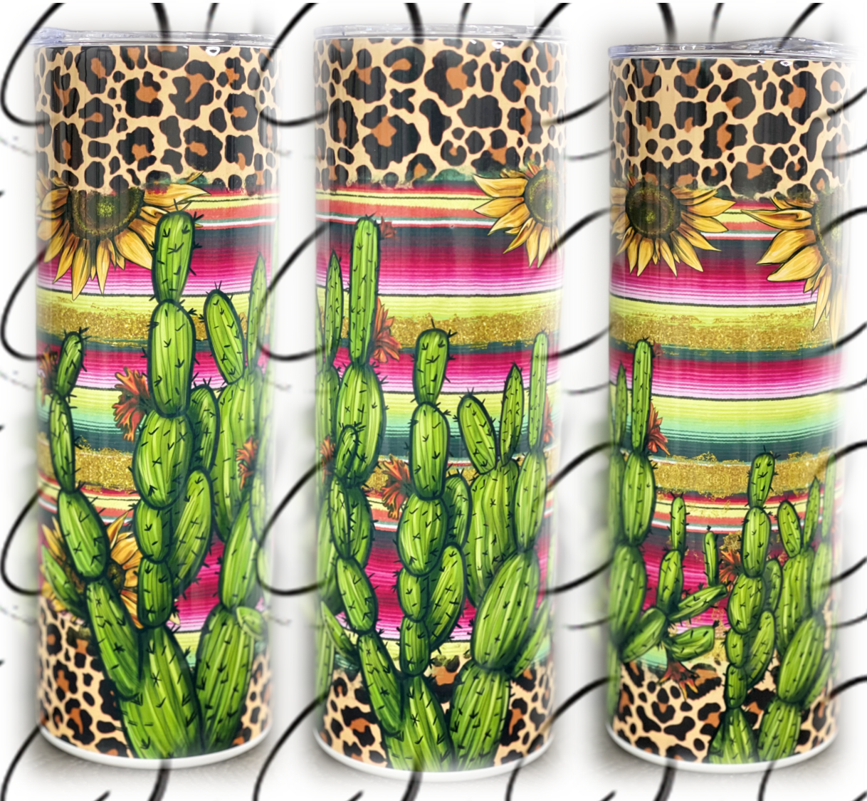 Cactus Serape 20oz Skinny Tumbler