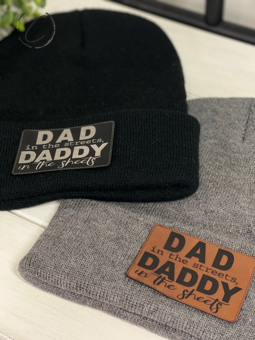 Daddy In The Sheets Patch Beanie