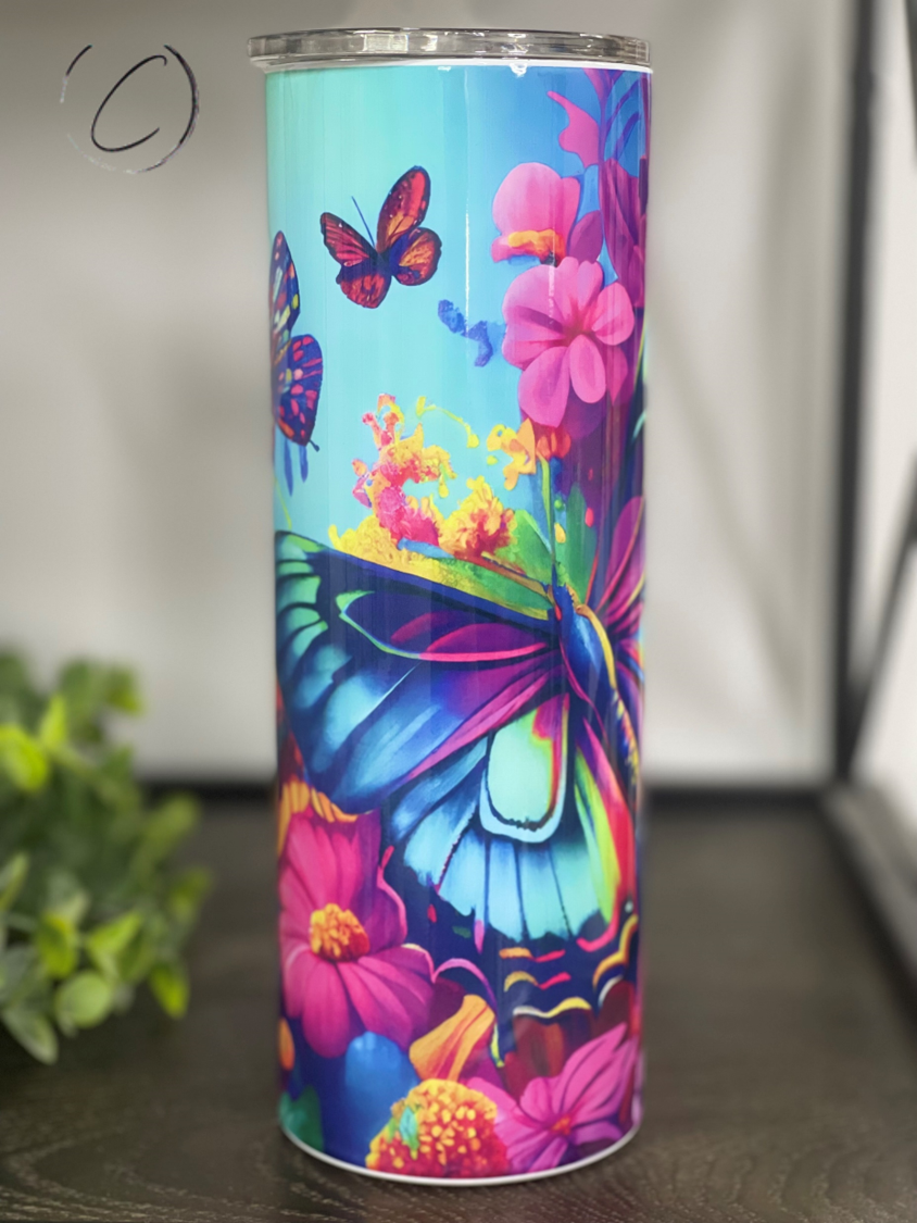 Groovy Butterfly 20oz Skinny Tumbler