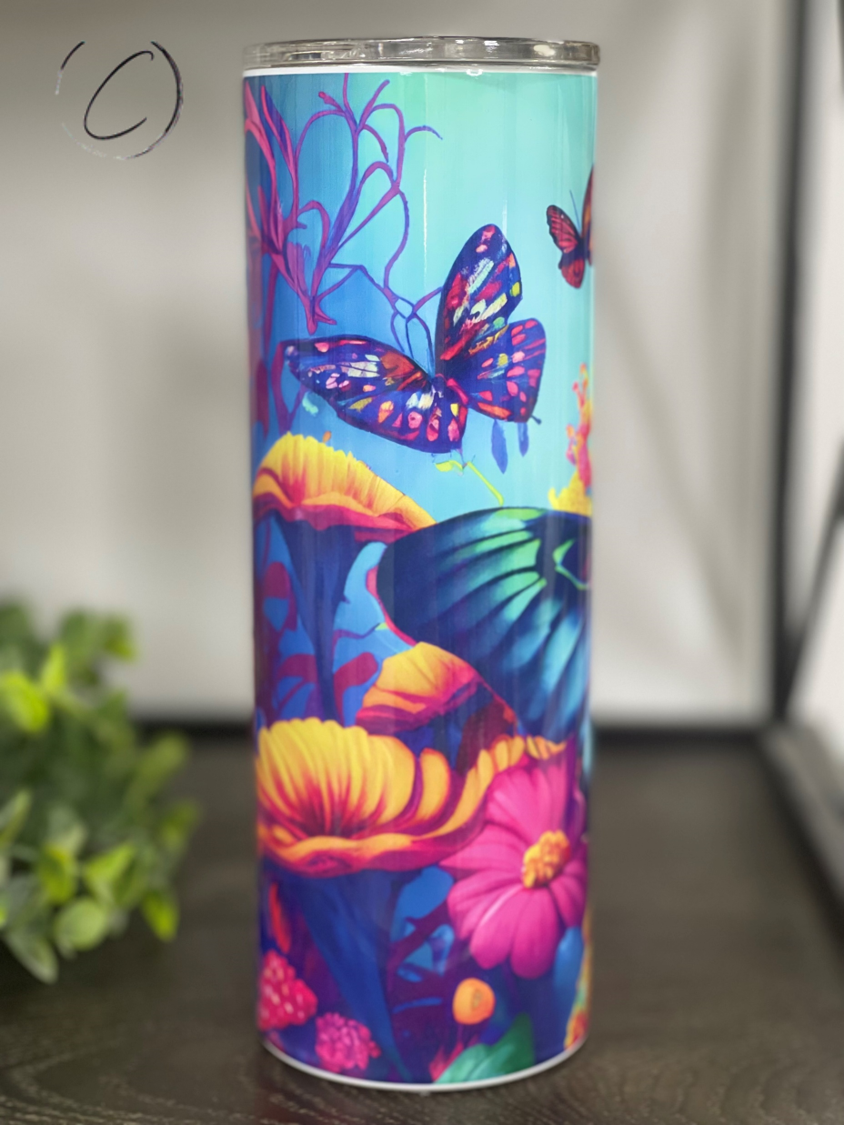 Groovy Butterfly 20oz Skinny Tumbler