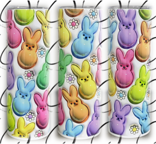 Inflated Colorful Peeps 20oz Skinny Tumbler