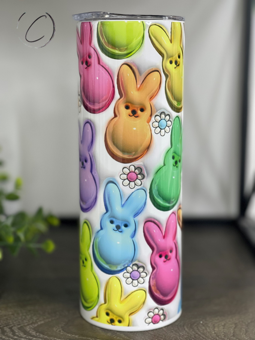 Inflated Colorful Peeps 20oz Skinny Tumbler