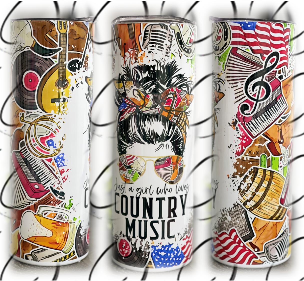 Just A Girl Who Loves Country Music 20oz Skinny Tumbler