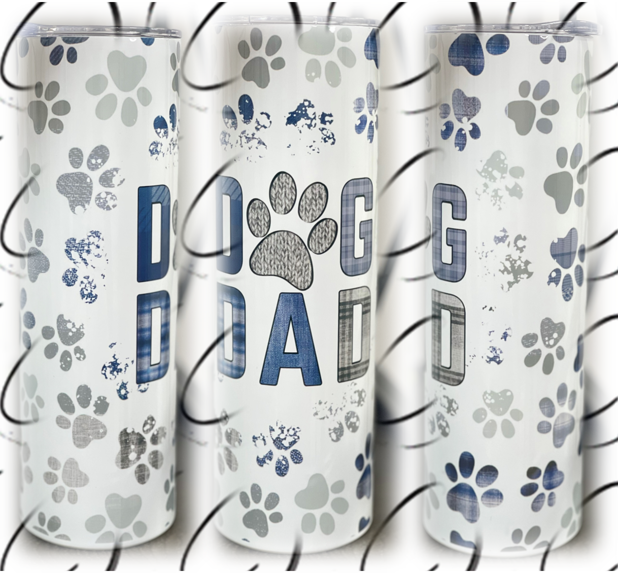 Paw Print Dog Dad 20oz Skinny Tumbler