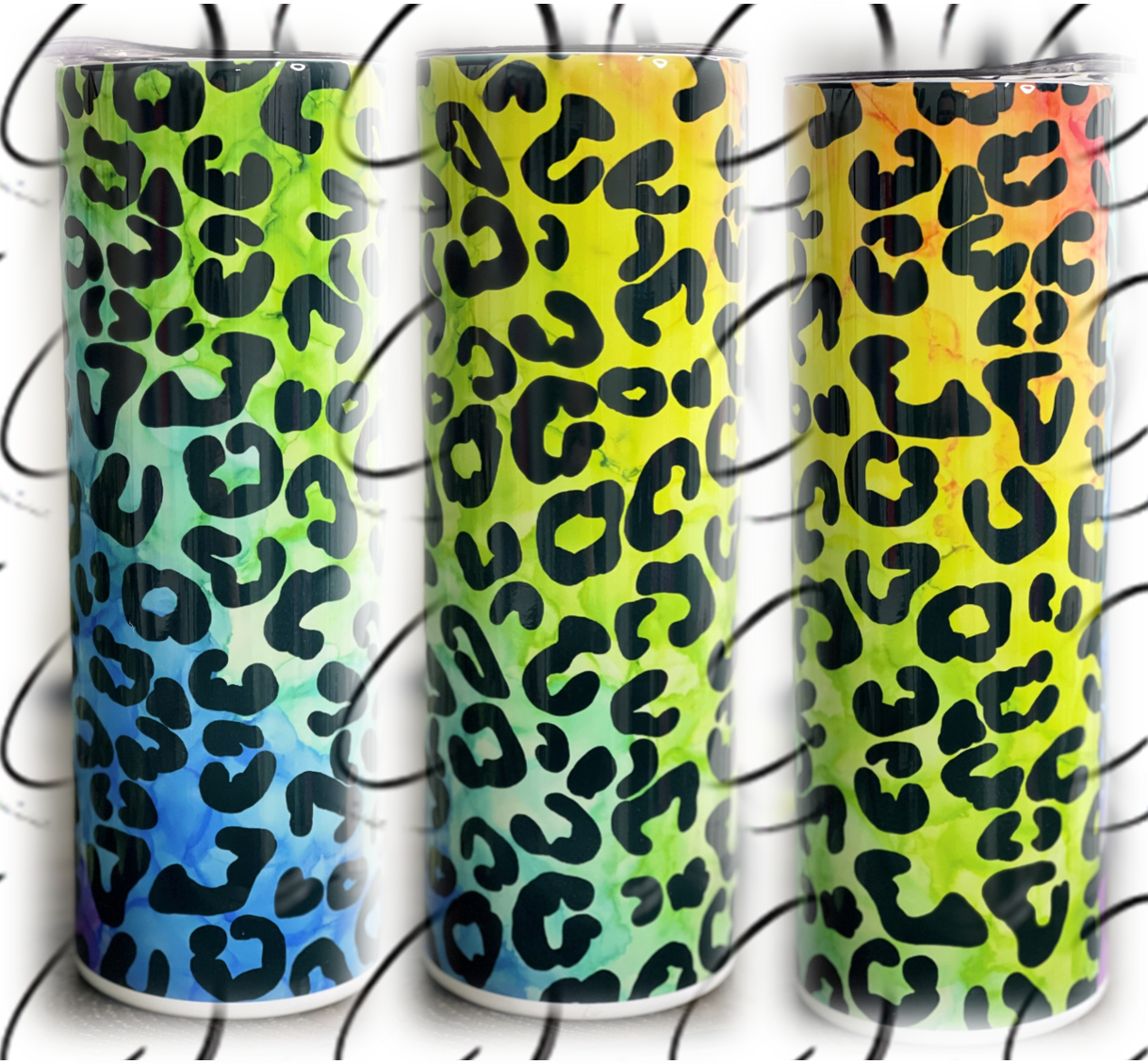 Rainbow Leopard 20oz Skinny Tumbler