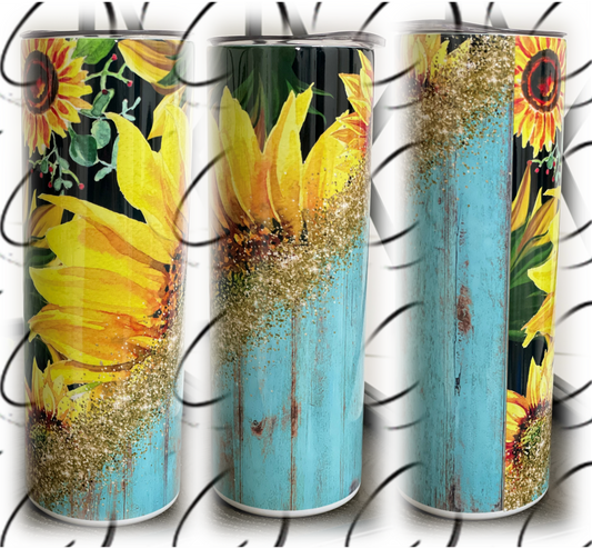 Rustic Sunflower 20oz Skinny Tumbler