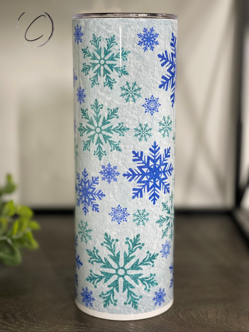 Snowflakes 20oz Skinny Tumbler