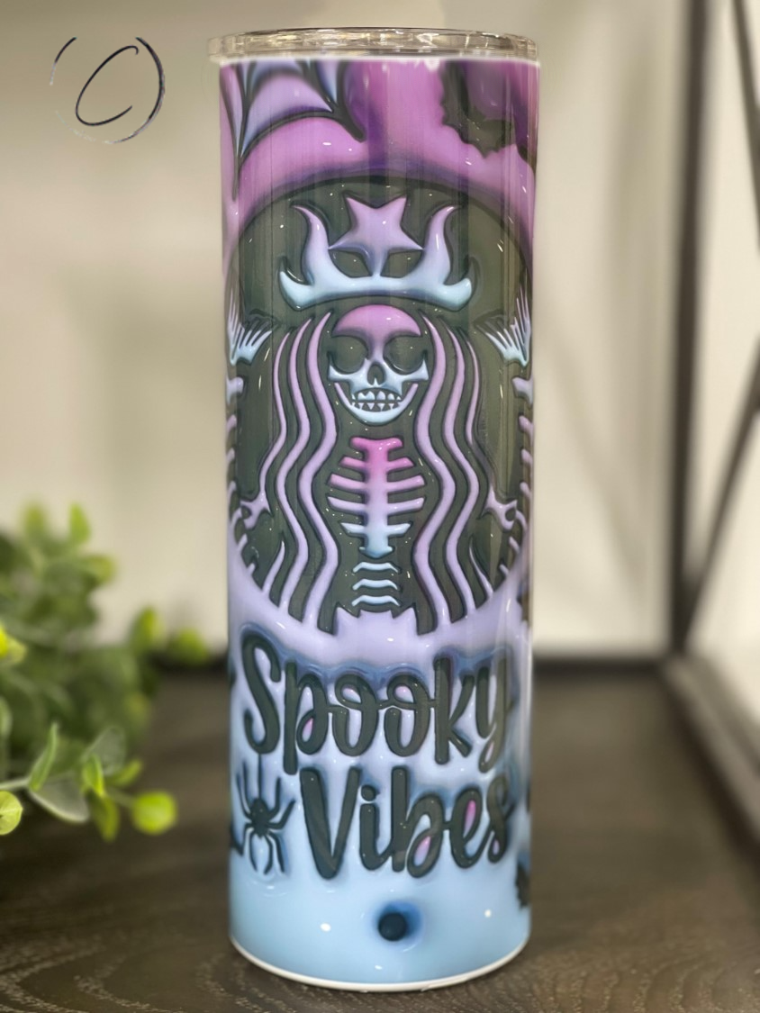 Spooky Vibes Inflated 20oz Skinny Tumbler