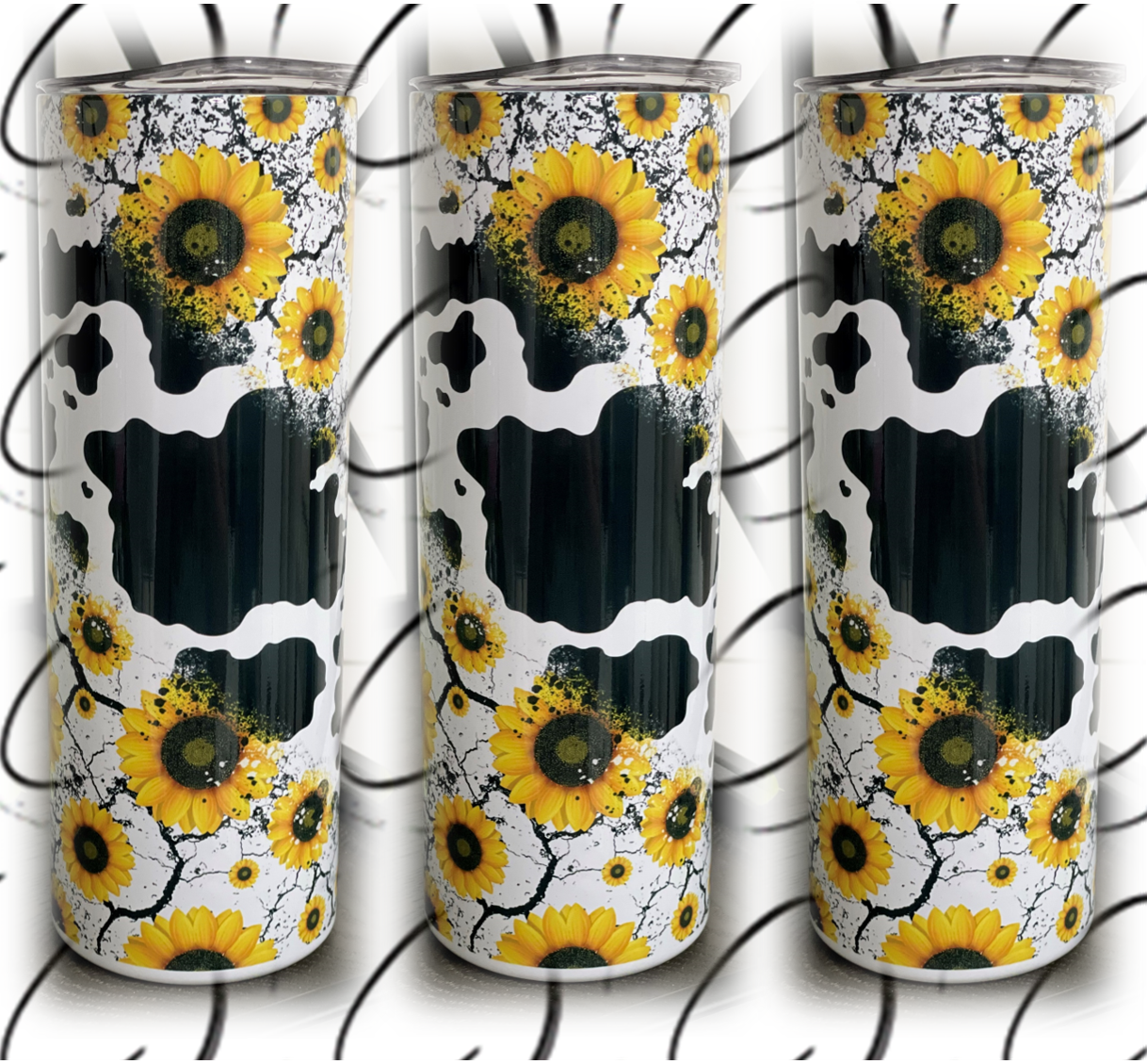 Sunflower Cow 20oz Skinny Tumbler