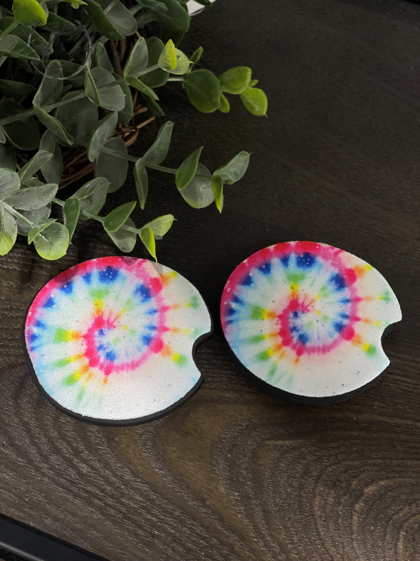 Traditional Tie Dye Car Coaster Set