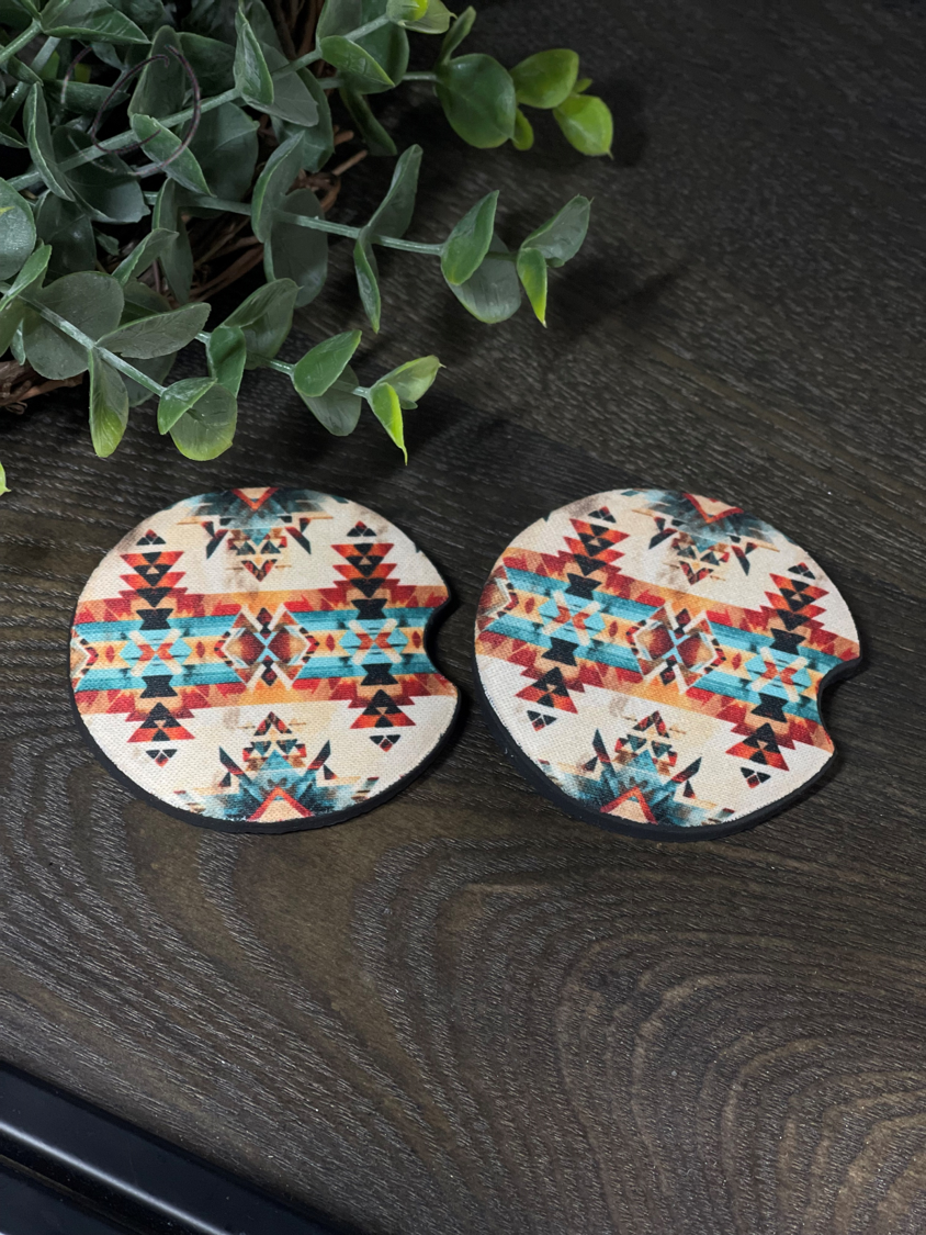 Western Aztec Car Coaster Set