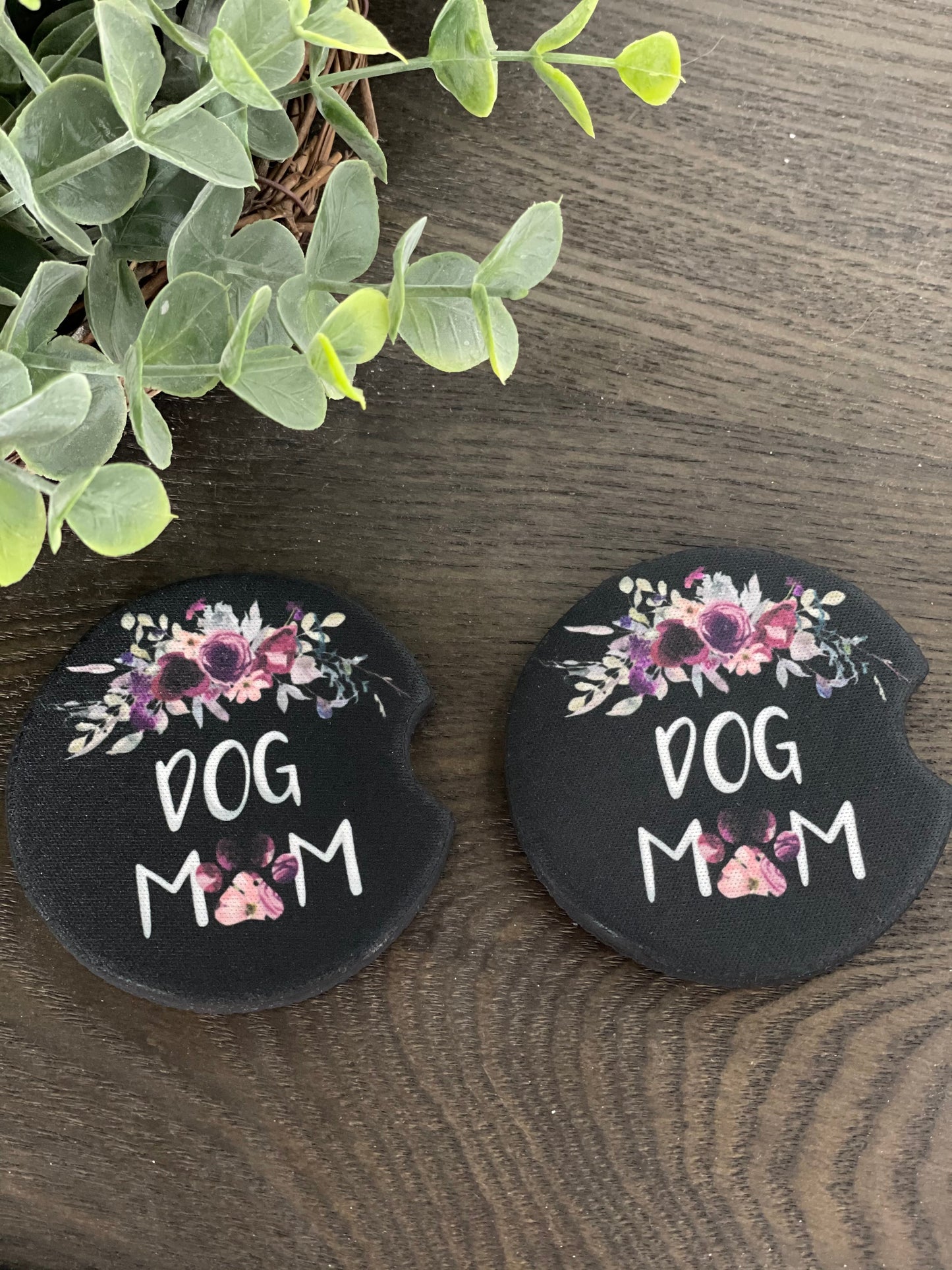 Dog Mom Neoprene Car Coaster Set