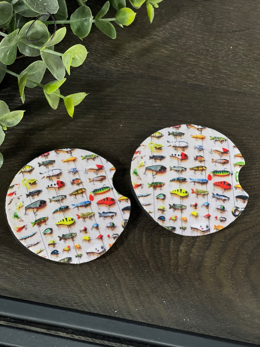 Fishing Lures Car Coaster Set