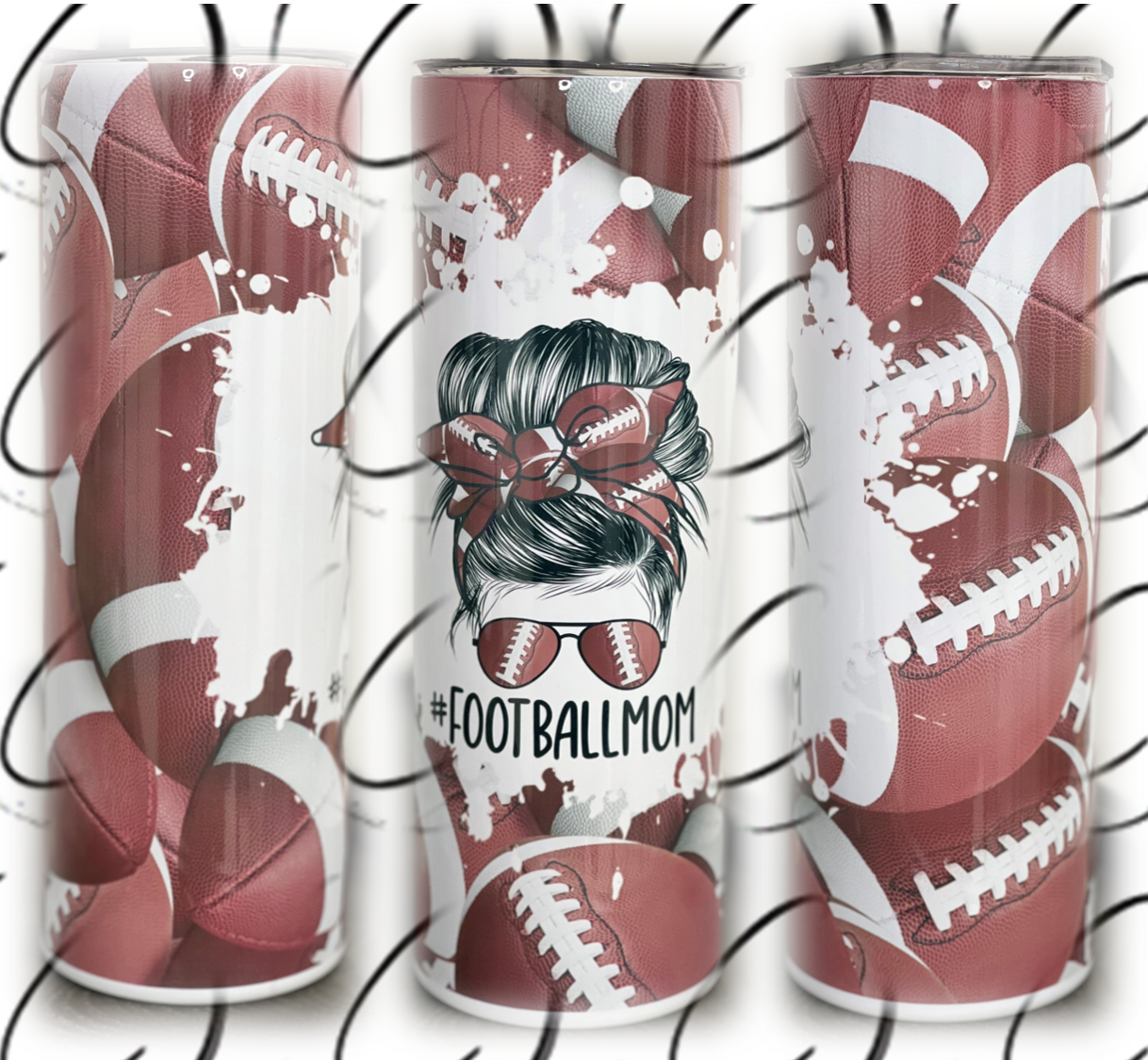 #Footballmom 20oz Skinny Tumbler