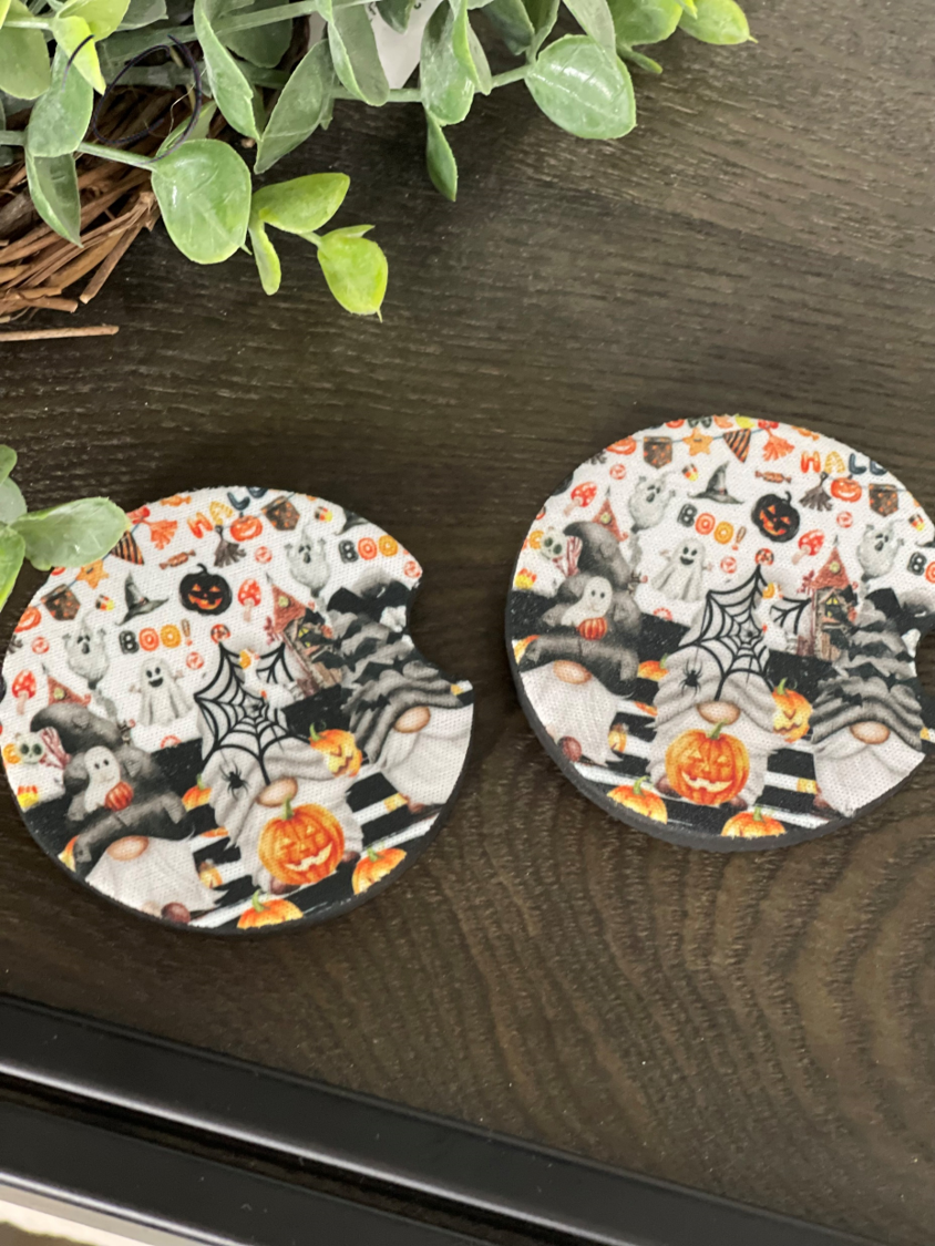 Halloween Gnomes Neoprene Car Coaster Set