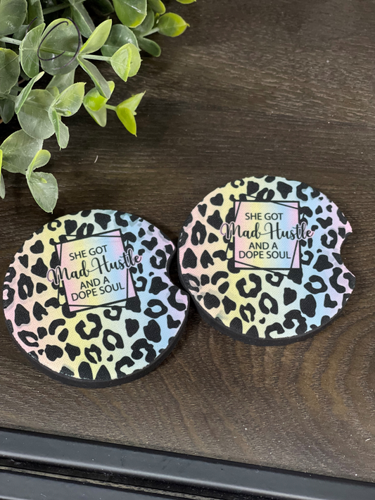 Mad Hustle & Dope Soul Car Coaster Set