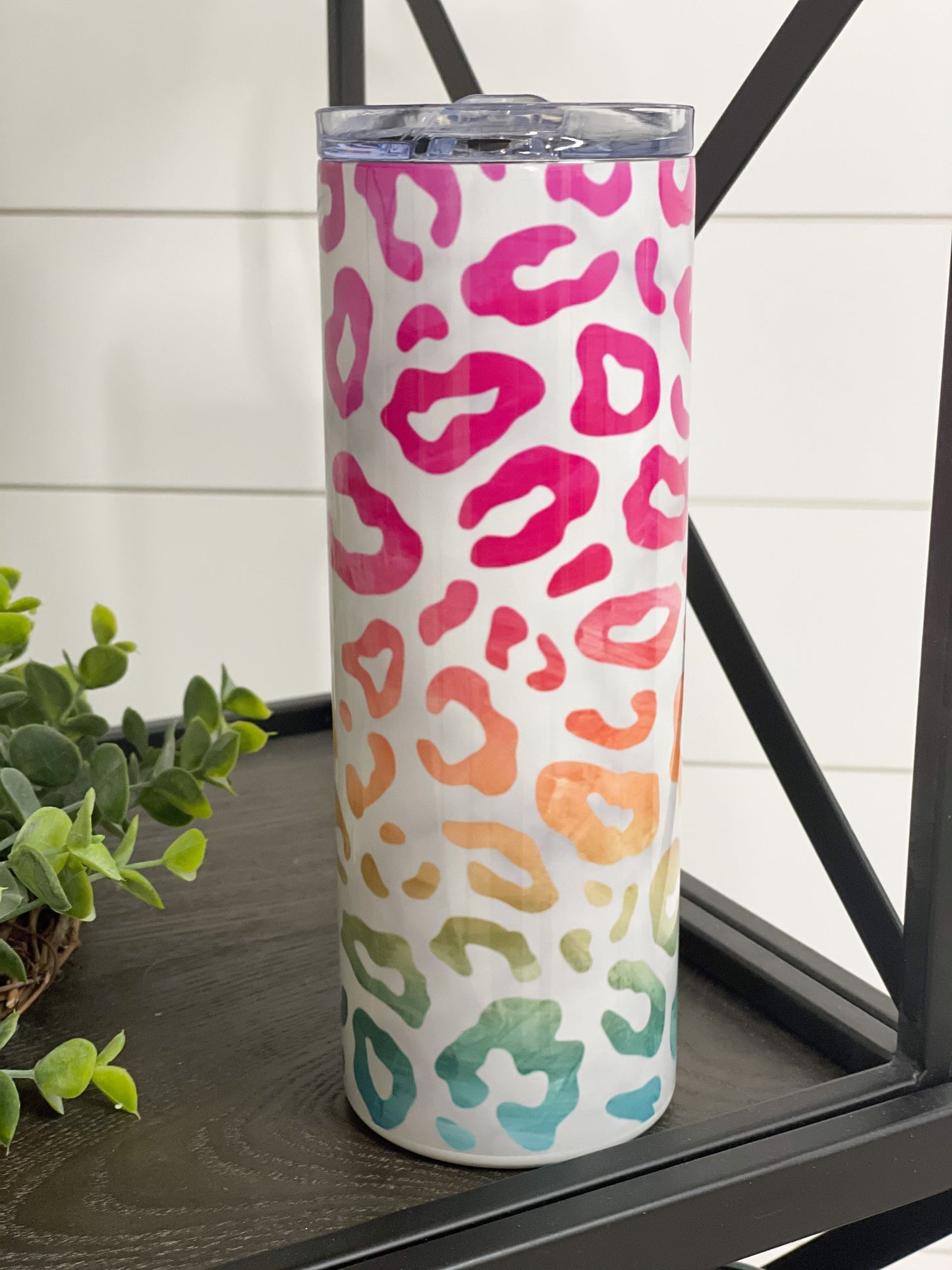 Marbled Ombre Leopard 20oz Skinny Tumbler