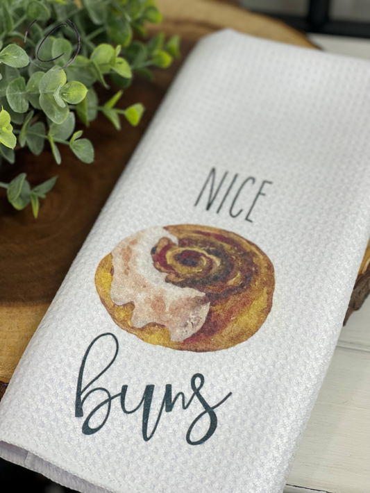 Nice Cinnamon Buns Weave Tea Towel