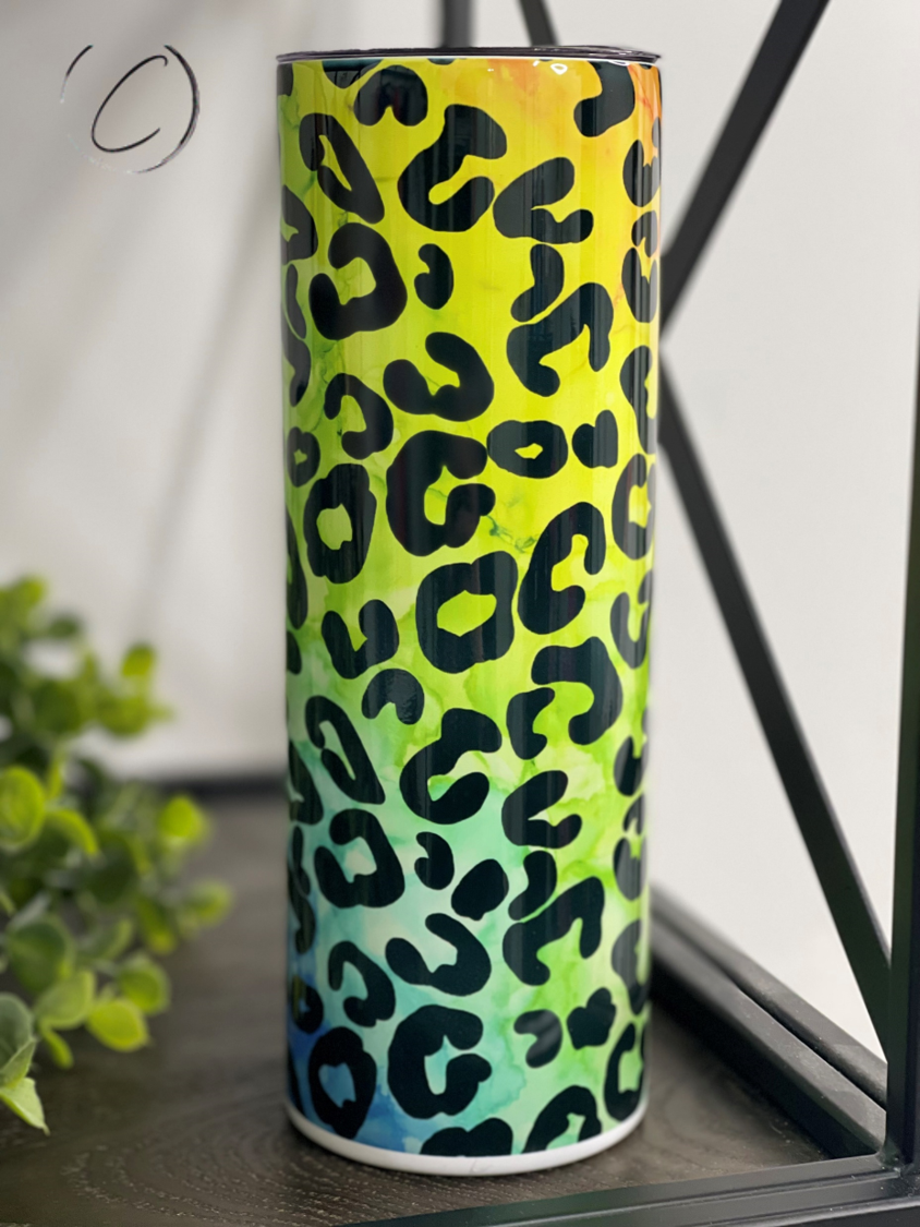 Rainbow Leopard 20oz Skinny Tumbler