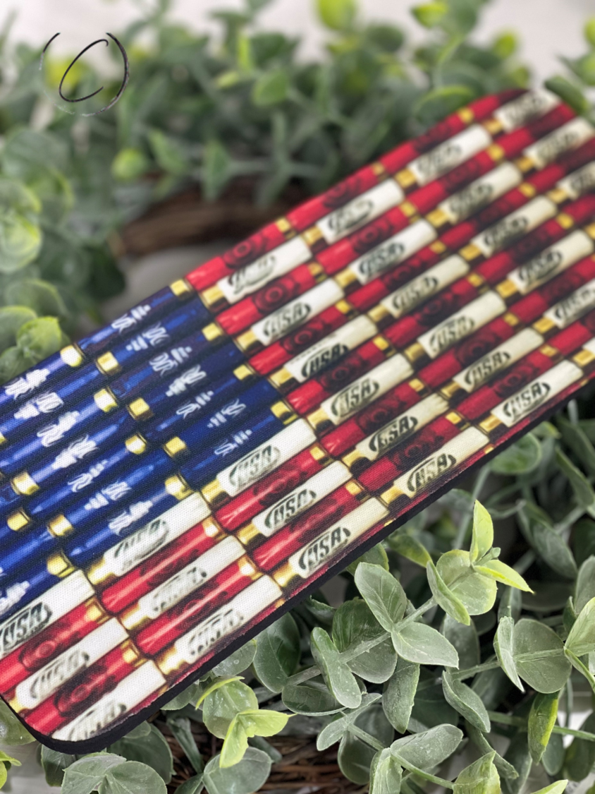 Shotgun Shells American Flag Slap Wrap Can Cooler