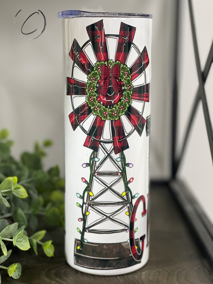 Small Town Christmas 20oz Skinny Tumbler