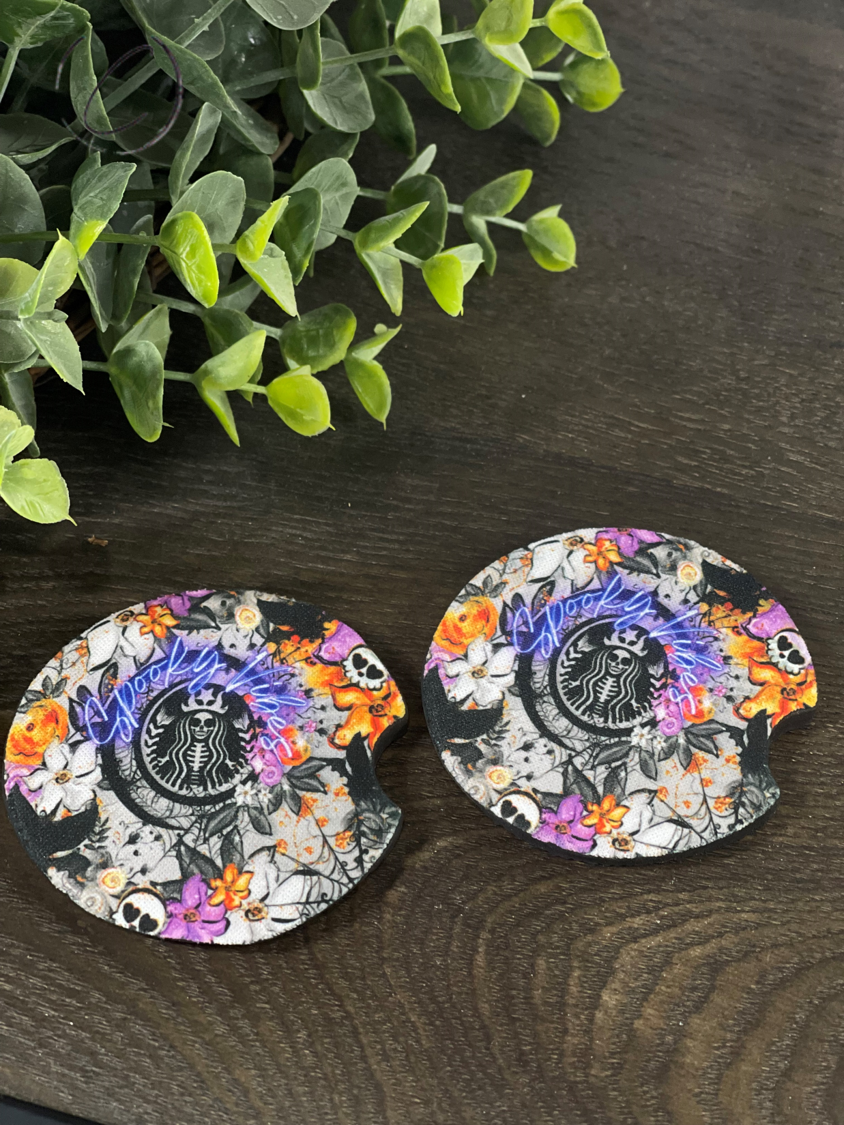 Spooky Vibes Car Coaster Set