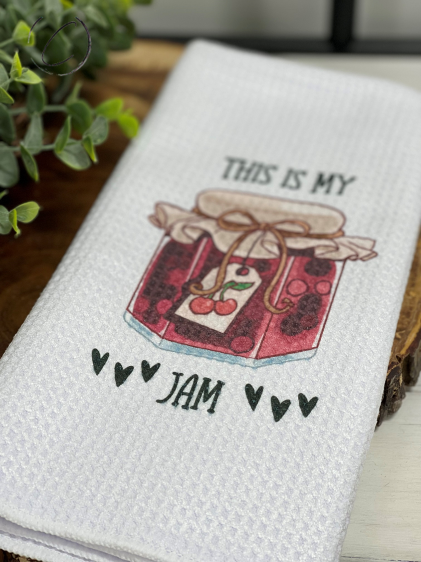 This Is My Jam Waffle Weave Tea Towel