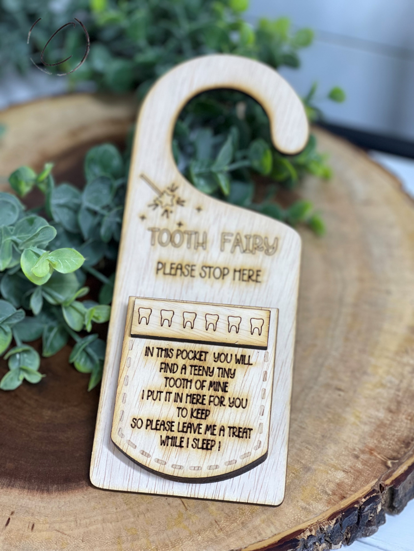 Tooth Fairy Wood Door Hanger