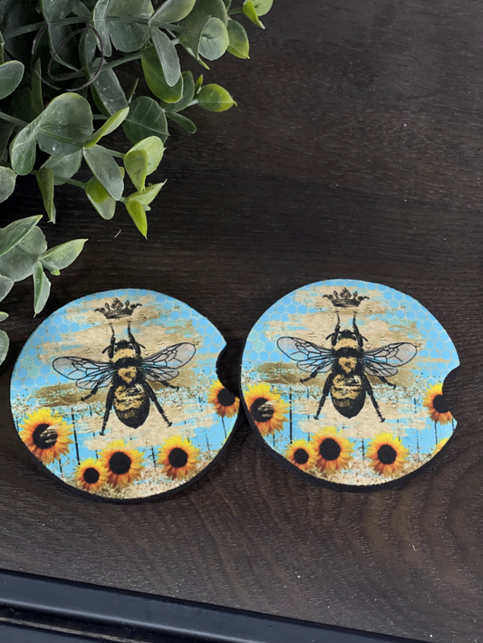 Turquoise Queen Bee Coaster Set