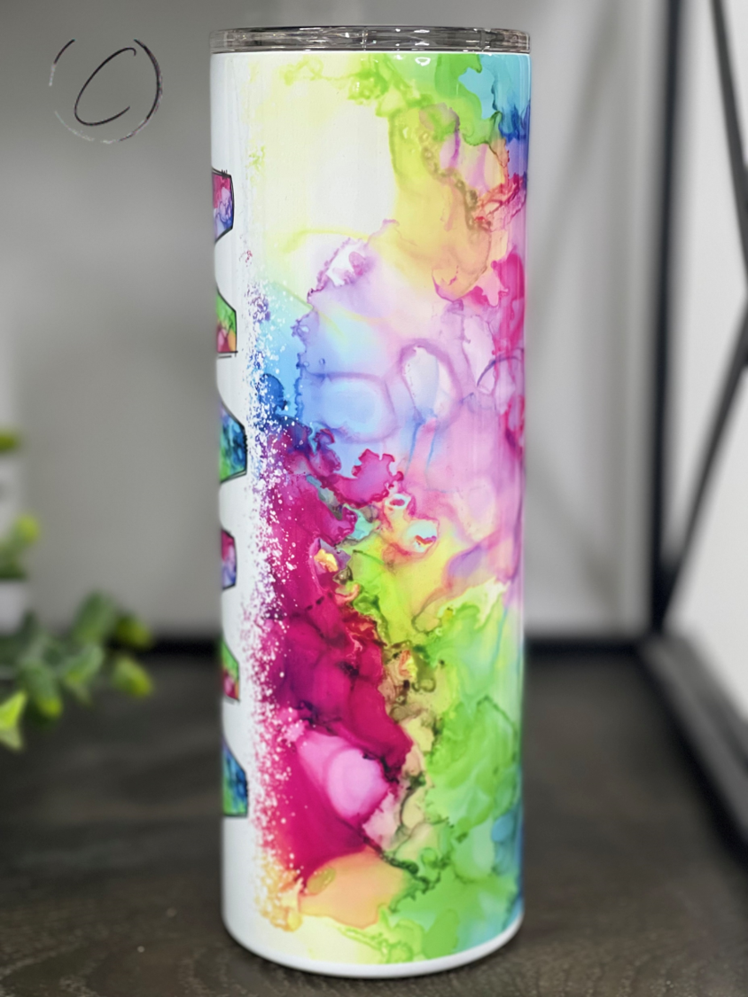 Vibrant Alcohol Ink Mama 20oz Skinny Tumbler