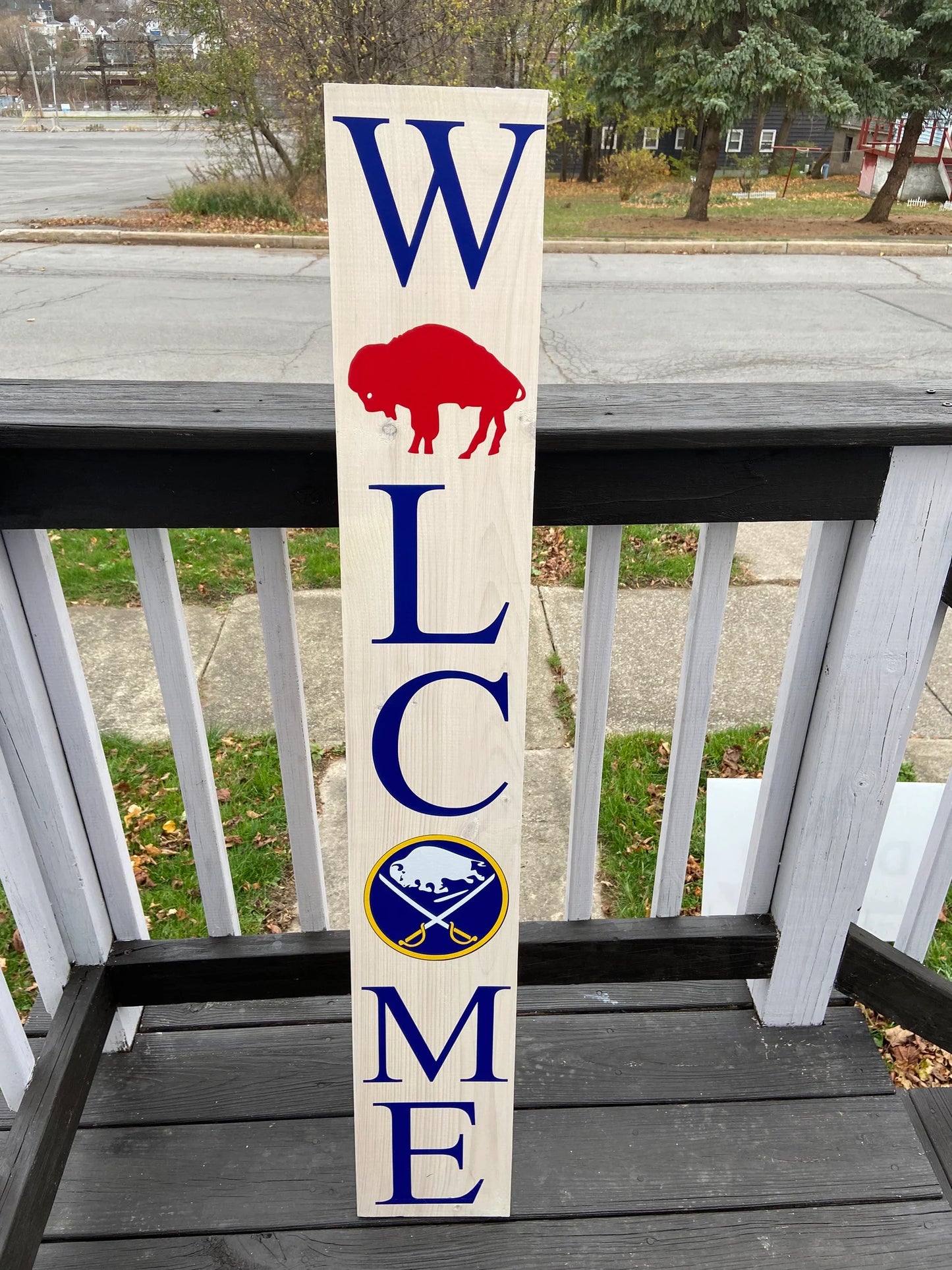 Duo Buffalo Team Porch Sign