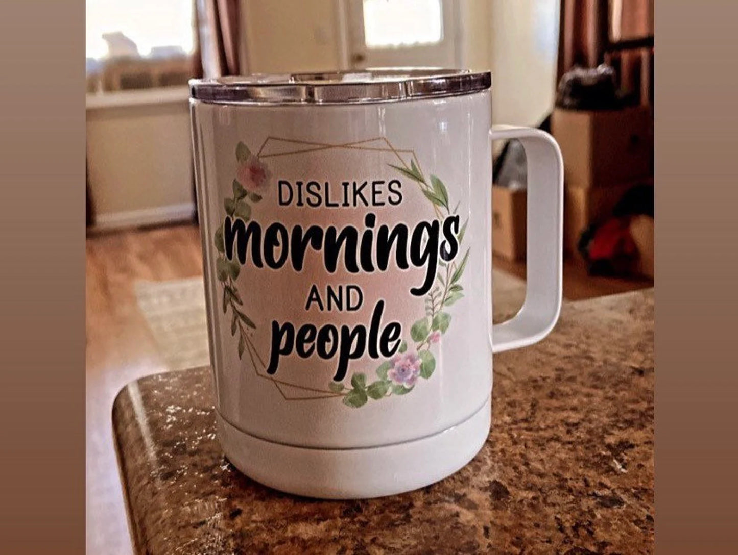 Dislikes Mornings and People Travel Mug 11OZ