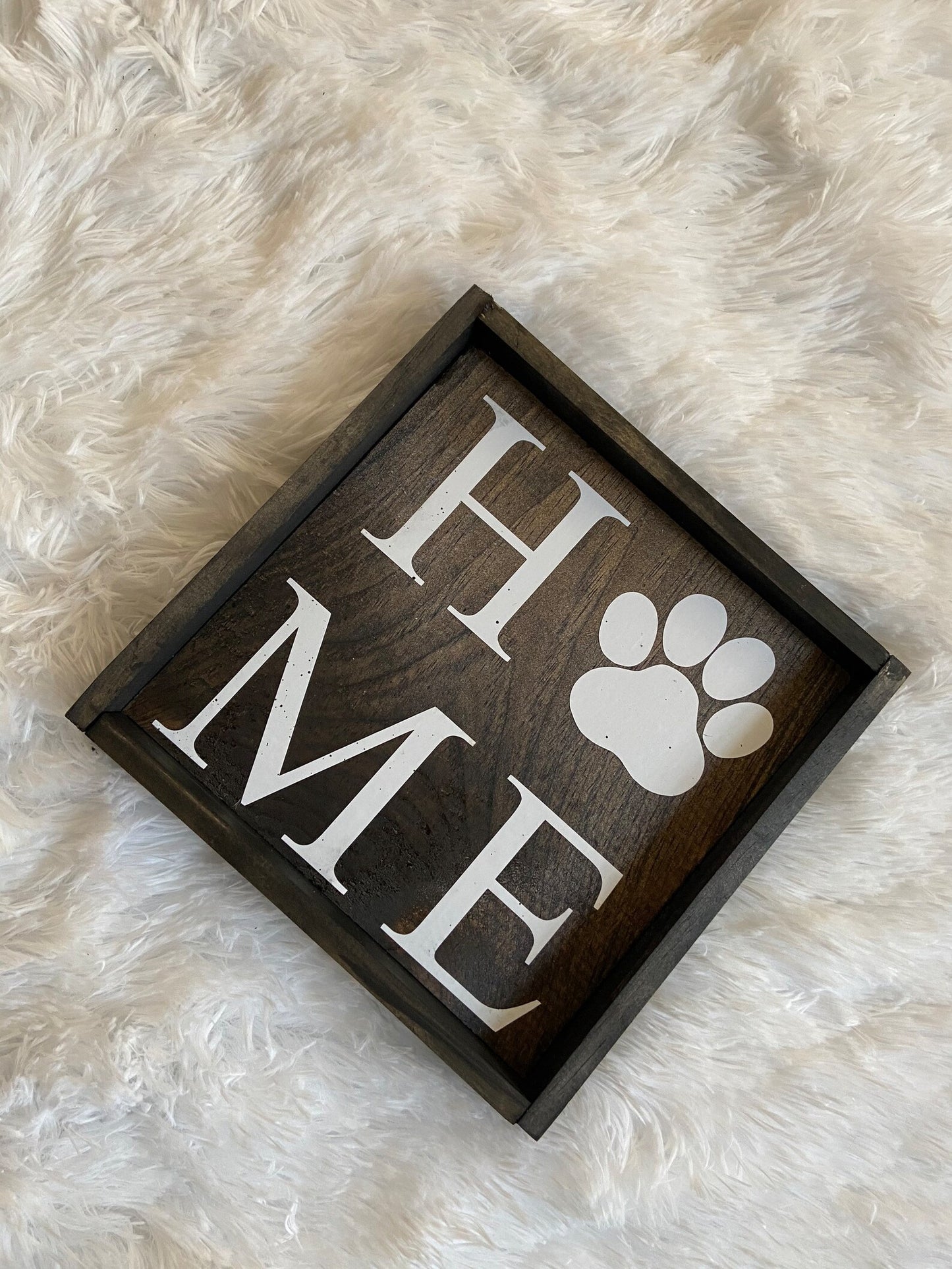 Home Dog Print Wood Sign