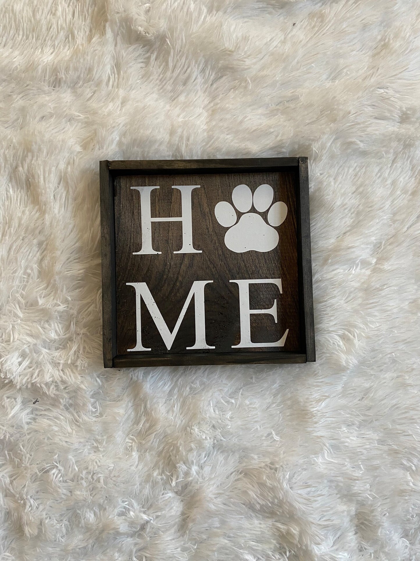 Home Dog Print Wood Sign